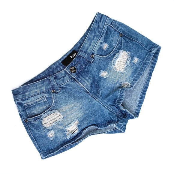 Hype Distressed Blue Jean Shorts size 3 - Picture 1 of 5